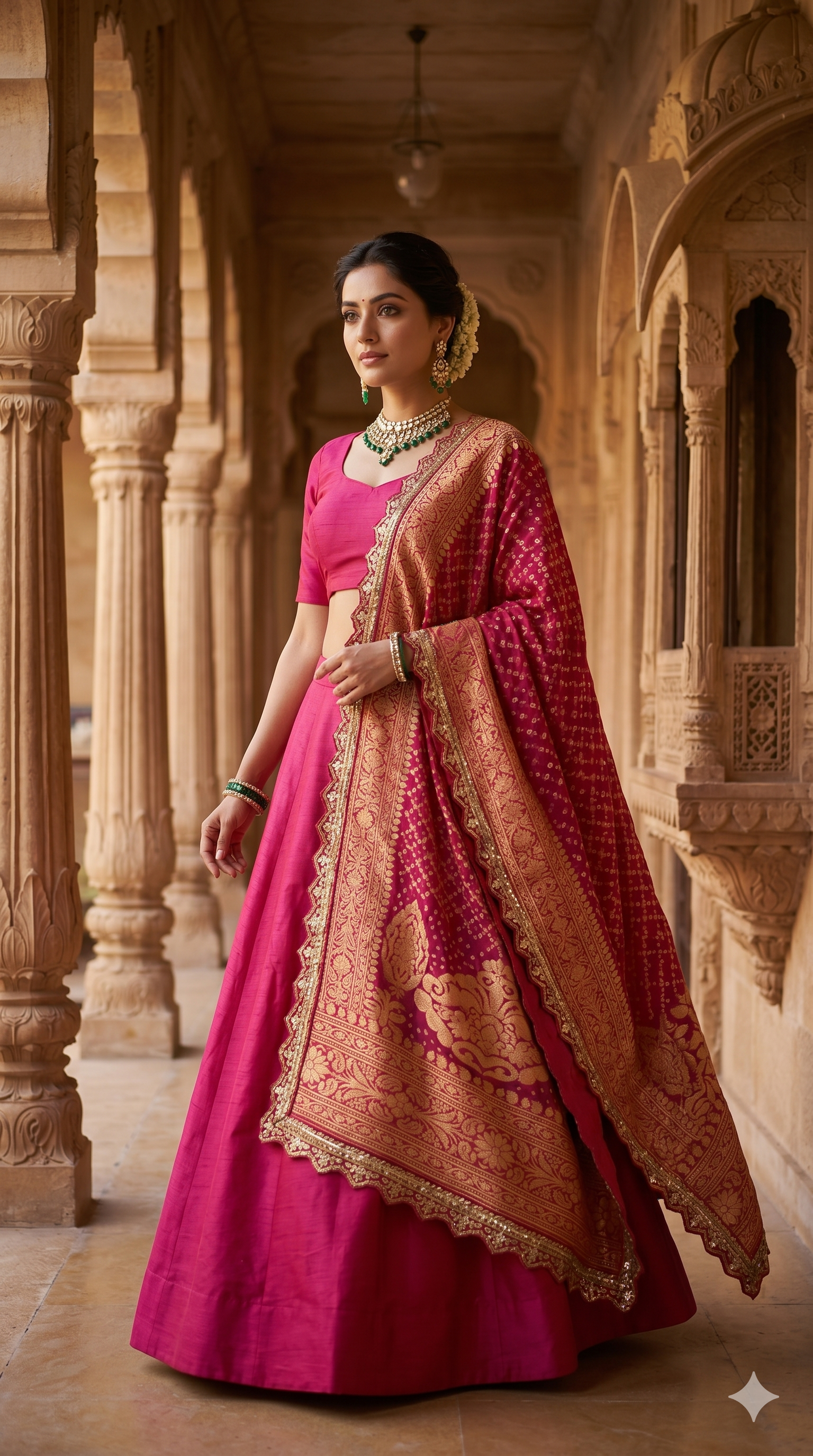 The Mehrunissa Rani Scallop Dupatta