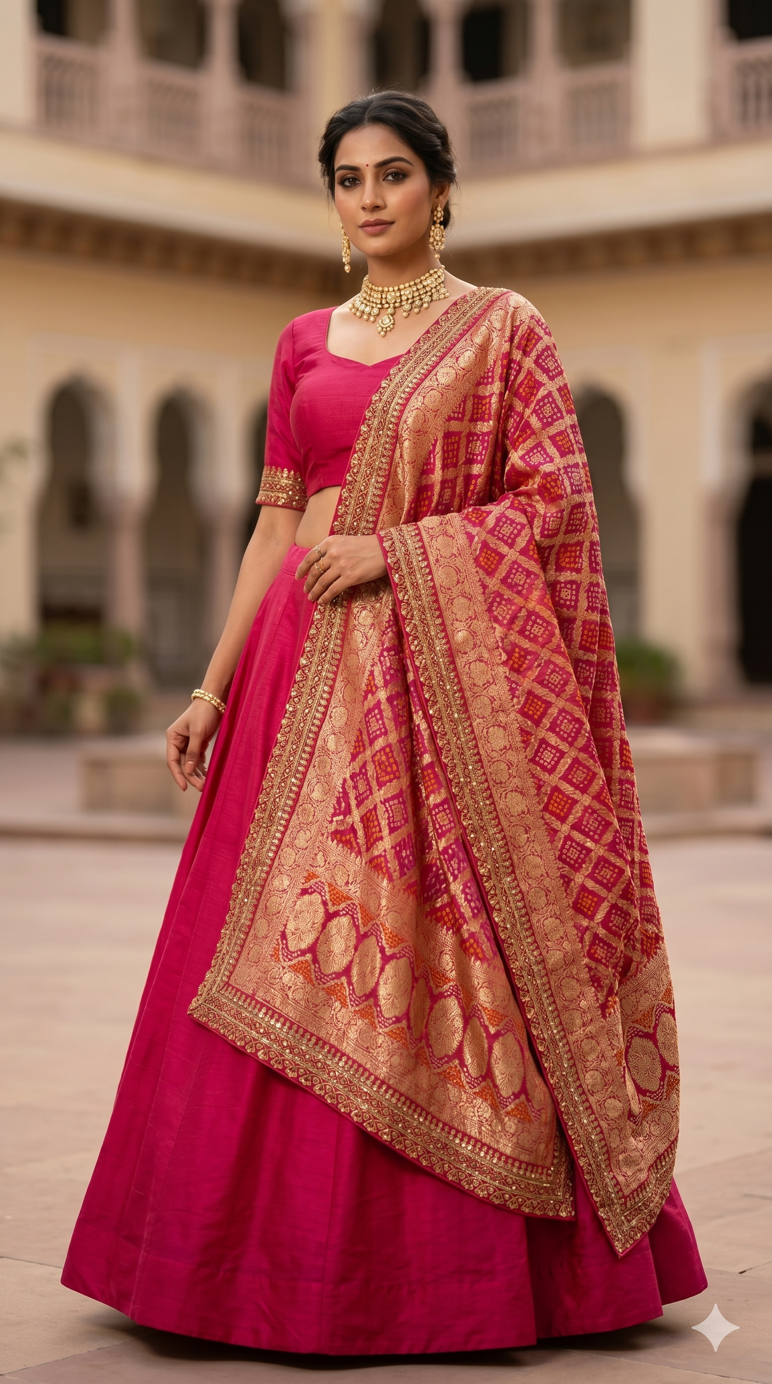 The Gulabi Rani Gharchola Dupatta